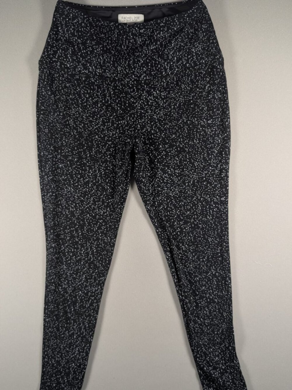 Women's Rachel Zoe Black White Spotted Leggings Size L